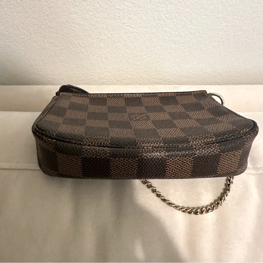 Louis Vuitton Damier Ebene Mini Pochette Top Handle Bag - Picture 4 of 6